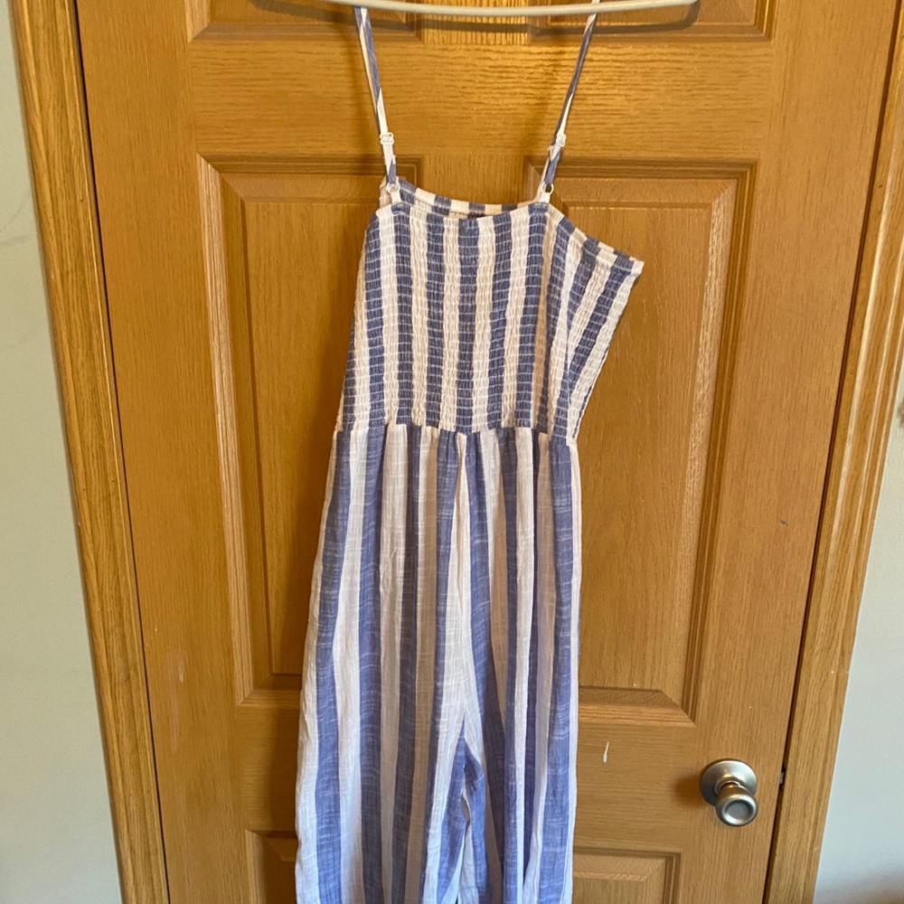 Blue and white stripped jumper